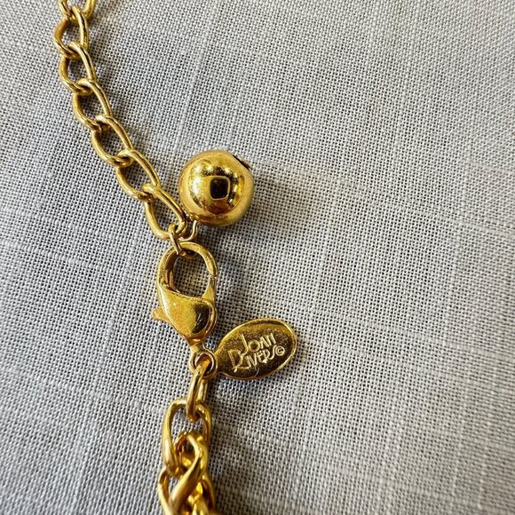 Vintage Joan Rivers 18K Gold Plated Black Heart Pendant Necklace - Picture 11 of 13